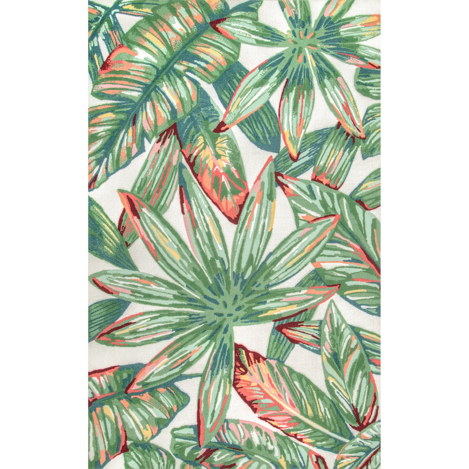 Bay Isle Home Cali Floral Leaf Green Indoor/Outdoor Area Rug & Reviews